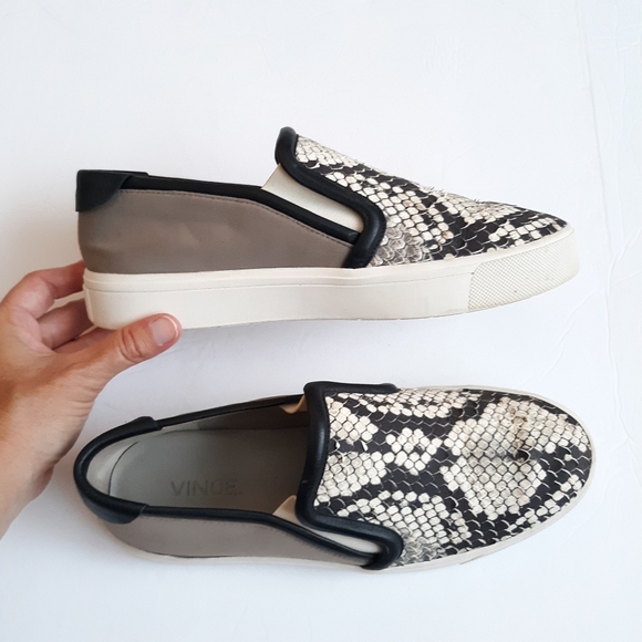 Vince Bram Snake Embossed Leather Sneakers - Picture 6 of 8